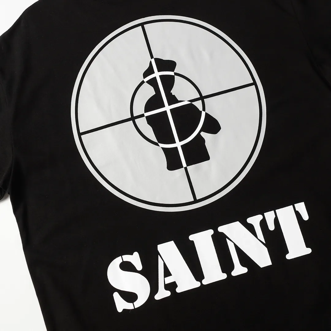 Saint Michael series trendy T craft letter drawing round neck short sleeves Style number: D3187P116 Color: black Size: S M L XL